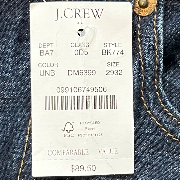 J Crew Men’s Straight Vintage Flex Jeans; W29 L32; New with Tags - Picture 10 of 16